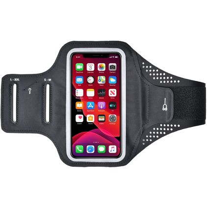 Mobigear Easy Fit Handyhalterung Joggen iPhone 11 Pro Max Sporthülle Neopren Sportarmband - Schwarz