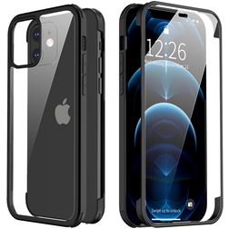 Valenta Full Cover iPhone 12 Mini Gehärtetes Glas Backcover Shockproof - Schwarz