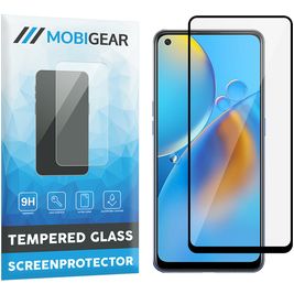 Mobigear Premium OPPO A74 4G Panzerglas Gehärtetes Glas Displayschutz - Hüllenfreundlich - Schwarz