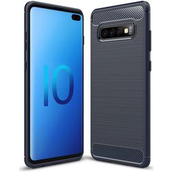Mobigear Brushed Slim Samsung Galaxy S10 Plus TPU (flexibel) Backcover - Blau
