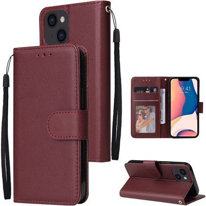 Mobigear Wallet iPhone 14 Hülle Klapphülle Geldbörse - Rot