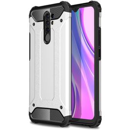 Mobigear Outdoor Xiaomi Redmi 9 Hülle Hardcase Backcover Stoßfest - Silber