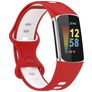 Mobigear Sport Dual Silikon Fitbit Charge 5 Armband Drückerschließe - Weiß / Rot