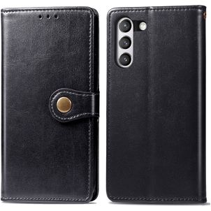 Mobigear Snap Button Samsung Galaxy S21 FE Hülle Klapphülle Geldbörse - Schwarz