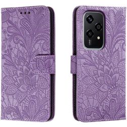 Mobigear Flowers HONOR 200 Lite Hülle Klapphülle Geldbörse - Lila