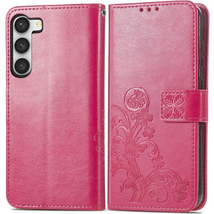 Mobigear Clover Samsung Galaxy A54 Hülle Klapphülle Geldbörse - Magenta