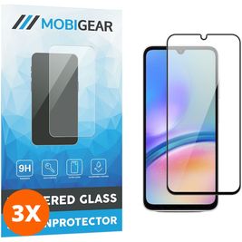 Mobigear Premium Samsung Galaxy A05s Panzerglas Gehärtetes Glas Displayschutz - Hüllenfreundlich - Schwarz (3er Pack)