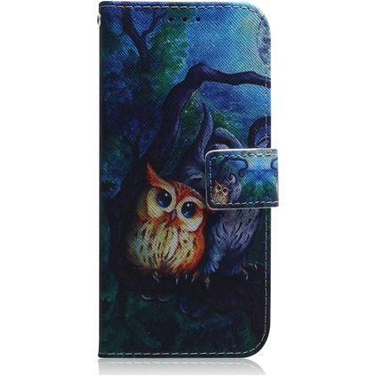 Mobigear Design Samsung Galaxy A71 Hülle Klapphülle Geldbörse - Eule