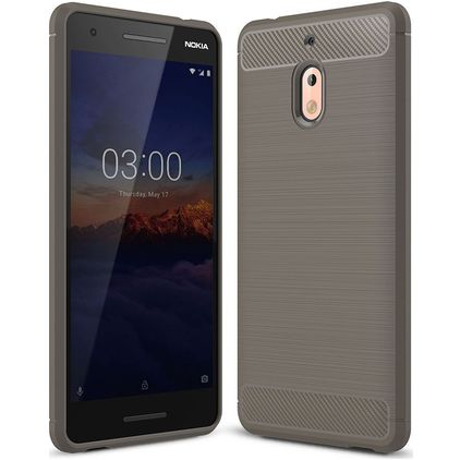 Mobigear Brushed Slim Nokia 2.1 Hülle Flexibles TPU Backcover - Grau