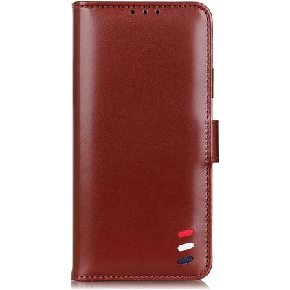 Mobigear Stripe iPhone 12 Pro Max Hülle Klapphülle Geldbörse - Braun