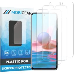 Mobigear Xiaomi Redmi Note 10 4G Displayschutz Schutzfolie - Hüllenfreundlich (3er Pack)