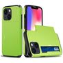 Mobigear Card iPhone 15 Plus Hülle Hardcase Backcover Stoßfest mit Kartenhalter - Grün