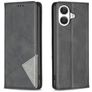 Mobigear Rhombus Slim iPhone 17 Hülle Klapphülle - Schwarz