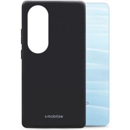 Mobilize Rubber Gelly OPPO A60 Hülle Flexibles TPU Backcover - Schwarz