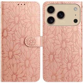 Mobigear Flowers iPhone 17 Pro Max Hülle Klapphülle Geldbörse - Roségold