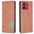 Mobigear Rhombus Slim Motorola Moto G84 Hülle Klapphülle - Braun