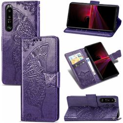 Mobigear Butterfly Sony Xperia 1 III Klapphülle Portemonnaie - Lila