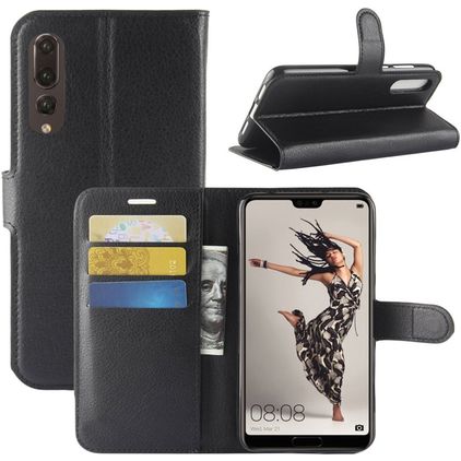 Mobigear Classic Huawei P20 Pro Hülle Klapphülle Geldbörse - Schwarz