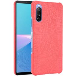 Mobigear Croco Sony Xperia 10 III Hülle Hardcase Backcover - Rot