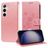 Mobigear Flowers Samsung Galaxy S25 Plus Hülle Klapphülle Geldbörse - Roségold