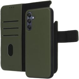 Mobiparts Wallet Samsung Galaxy A15 Hülle Echtes Leder Abnehmbare 2in1 Klapphülle Geldbörse - Grün