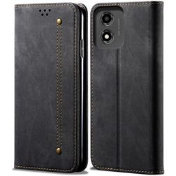 Mobigear Ranch Motorola Moto E14 Hülle Klapphülle Geldbörse - Schwarz