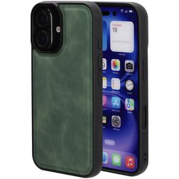 Mobiparts Classic iPhone 16 MagSafe TPU / Kunstleder Backcover - Emerald Green