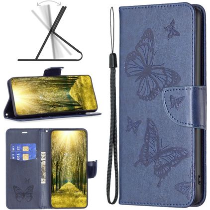 Mobigear Butterfly Nokia G11 Hülle Klapphülle Geldbörse - Dunkelblau