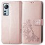 Mobigear Clover Xiaomi 12 Lite Hülle Klapphülle Geldbörse - Roségold