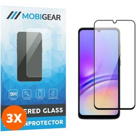 Mobigear Premium Samsung Galaxy A05 Panzerglas Gehärtetes Glas Displayschutz - Hüllenfreundlich - Schwarz (3er Pack)
