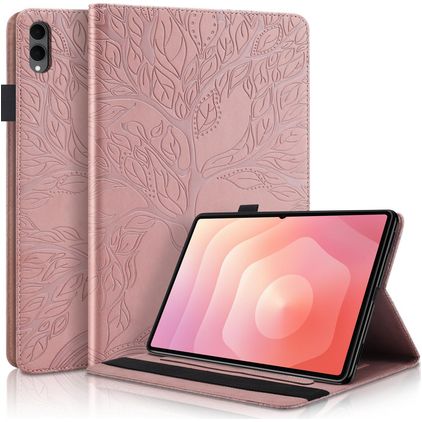Mobigear Tree Samsung Galaxy Tab S11 Ultra Hülle Klapphülle + Stifthalter - Roségold