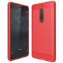 Mobigear Brushed Slim Nokia 5 Hülle Flexibles TPU Backcover - Rot