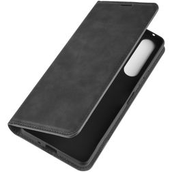 Mobigear Retro Slim Sony Xperia 10 II Hülle Klapphülle Geldbörse - Schwarz