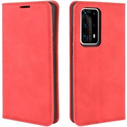 Mobigear Retro Slim Huawei P40 Pro Plus Hülle Klapphülle Geldbörse - Rot