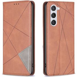 Mobigear Rhombus Slim Samsung Galaxy S25 Hülle Klapphülle - Braun