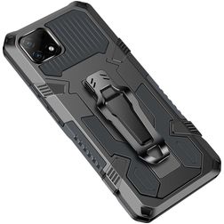 Mobigear Armor Stand Realme C21 Hülle Hardcase Backcover Stoßfest mit Ständer - Grau