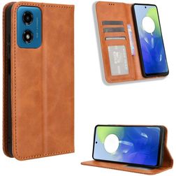 Mobigear Sensation Motorola Moto G04 Hülle Klapphülle Geldbörse - Braun