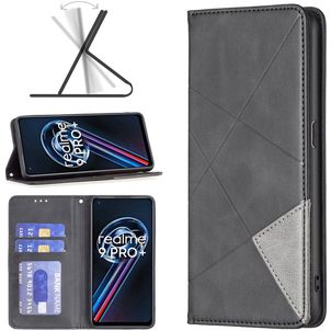 Mobigear Rhombus Slim Realme 9 Pro Plus Hülle Klapphülle - Schwarz