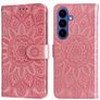 Mobigear Sunflower Samsung Galaxy S26 Plus Hülle Klapphülle Geldbörse - Roségold