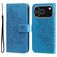 Mobigear Flowers iPhone 17 Pro Hülle Klapphülle Geldbörse - Blau