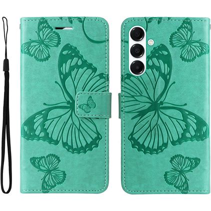 Mobigear Butterfly Samsung Galaxy A26 Hülle Klapphülle Geldbörse - Grün