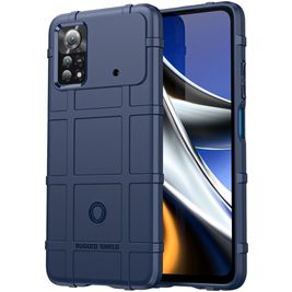 Mobigear Rugged Shield POCO X4 Pro 5G Hülle Flexibles TPU Backcover Stoßfest - Blau