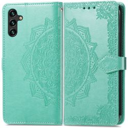 Mobigear Mandala Samsung Galaxy A13 5G Hülle Klapphülle Geldbörse - Grün