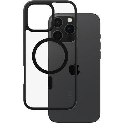 CARE by PanzerGlass Flagship iPhone 16 Pro Max MagSafe Hülle Hardcase Backcover - Transparent / Schwarz