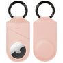 Valenta Snap Apple AirTag Hülle Echtes Leder Schlüsselanhänger - Pink