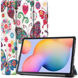 Mobigear Tri-Fold Samsung Galaxy Tab S6 Lite Hülle Klapphülle - Schmetterlinge