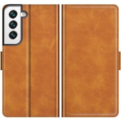 Mobigear Slim Magnet Samsung Galaxy S22 Hülle Klapphülle Geldbörse - Cognac