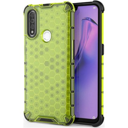 Mobigear Honeycomb OPPO A31 Hülle Hardcase Backcover Stoßfest - Grün