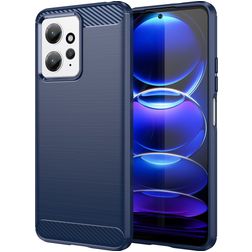 Mobigear Brushed Xiaomi Redmi Note 12 Hülle Flexibles TPU Backcover - Blau