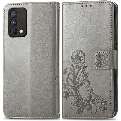Mobigear Clover Realme GT Master Edition Hülle Klapphülle Geldbörse - Grau
